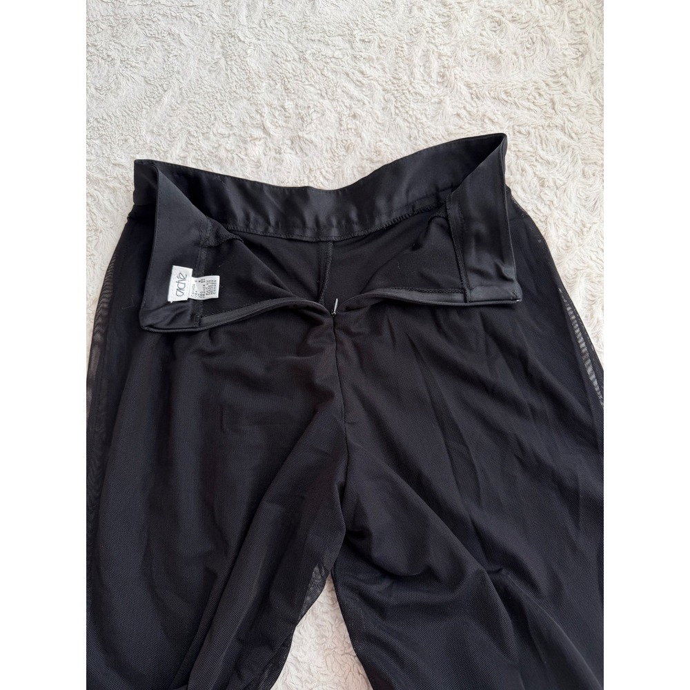 Cache Vintage Y2K 90s Black Mesh Flare Pants High Waisted Bell Bottom Trousers 4 - Picture 8 of 15